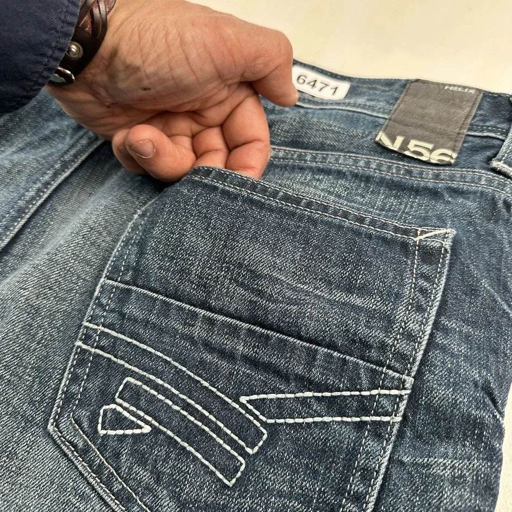 VTG Y2K Helix‎ Slim Boot Cut Jeans Men 34x30 Blue Medium Wash Denim Skate Grunge